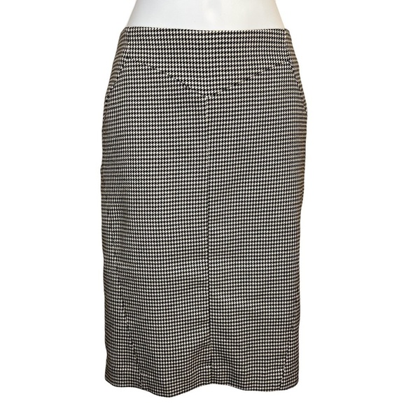 6 Worthington Houndstooth Black & White Lined Pencil Skirt S Small Retro Pinup - Picture 1 of 6